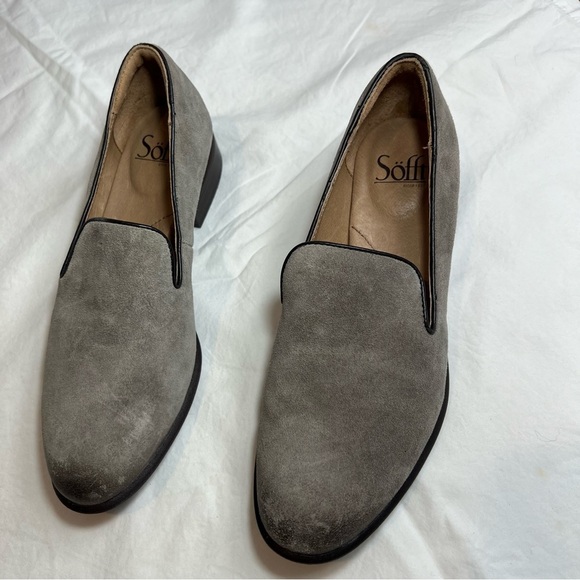 Sofft all leather inside and out taupe gray tan flats loafers size 8 - Picture 3 of 7